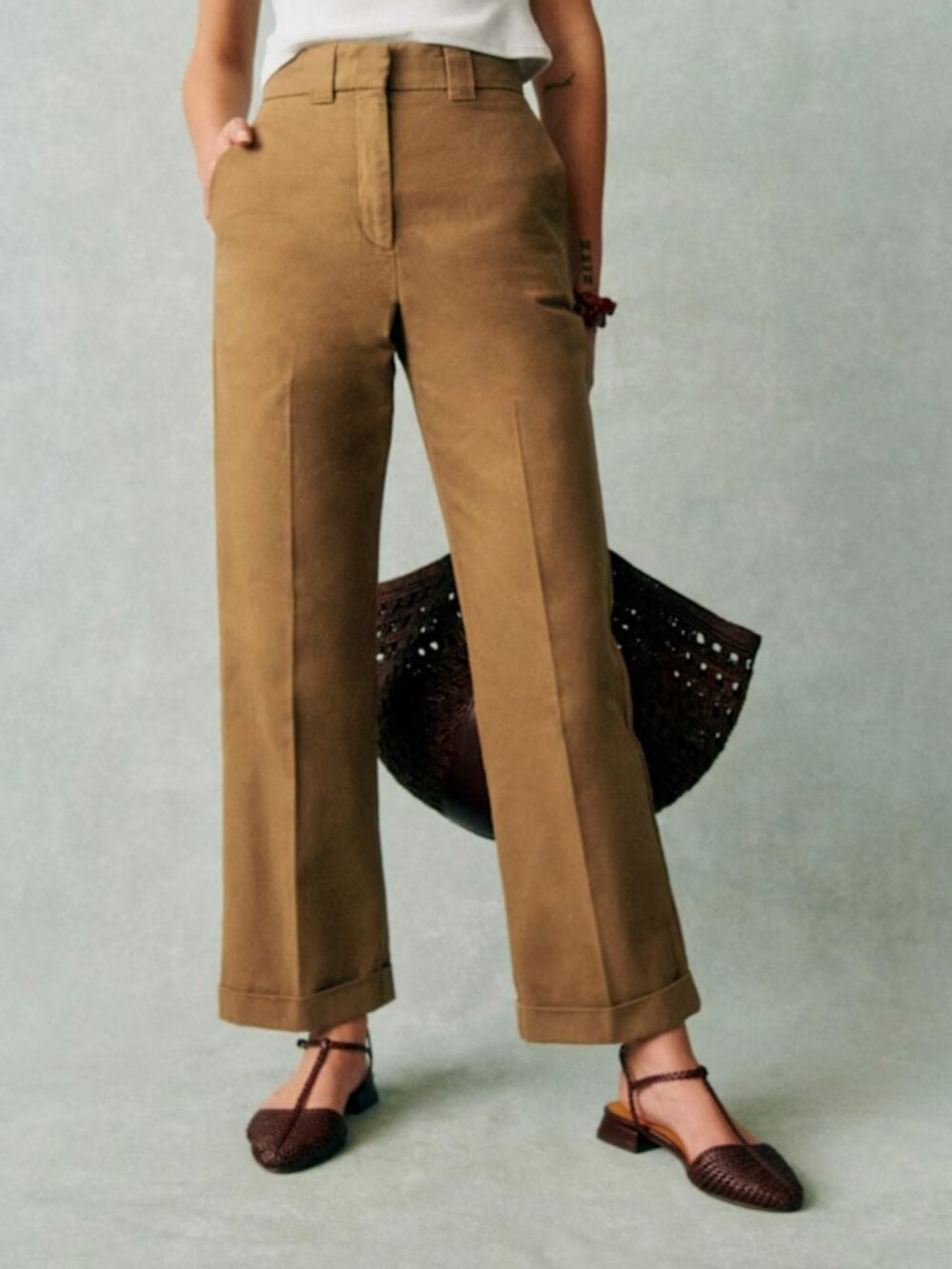 SEZANE Ancelin Trousers Walnut Pants Slacks Size 42 10 NWOT Never Worn